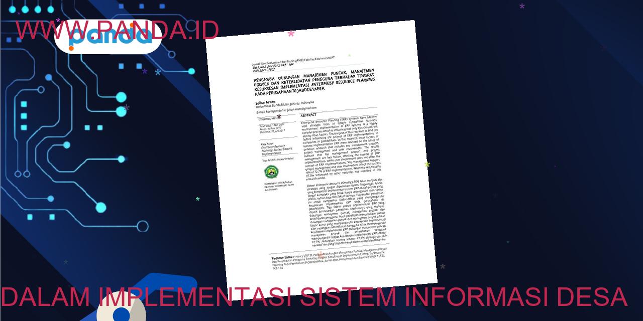 Keterlibatan masyarakat dalam implementasi sistem informasi desa