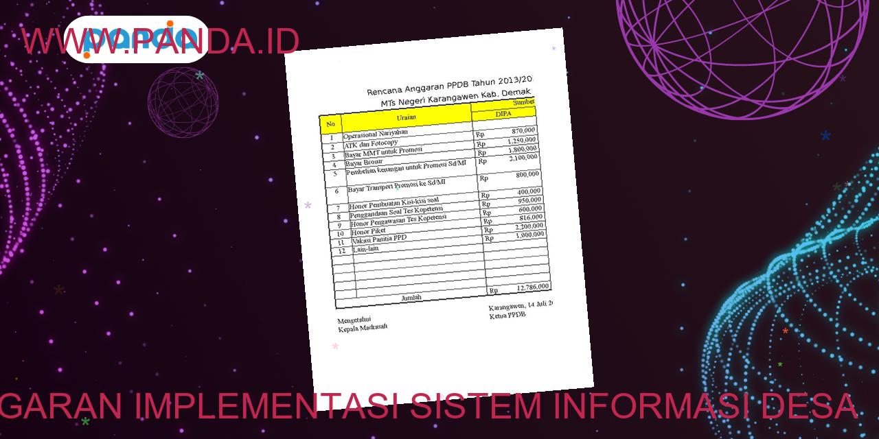 Perencanaan anggaran implementasi sistem informasi desa